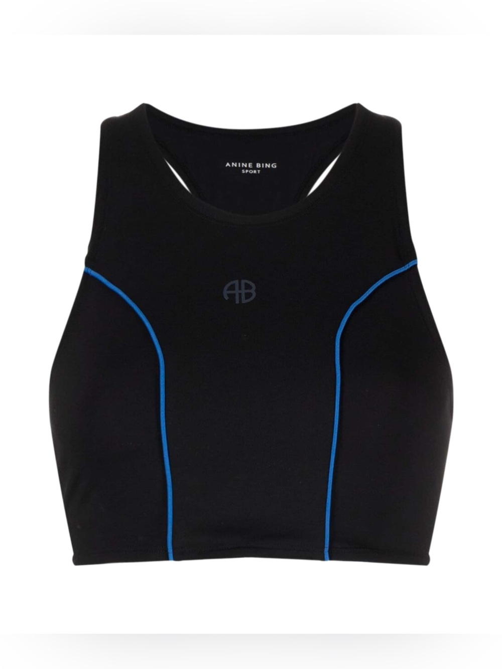 NEW ANINE BING Sports Bria Racerback Tank Top Bra Size XS Black Athletic